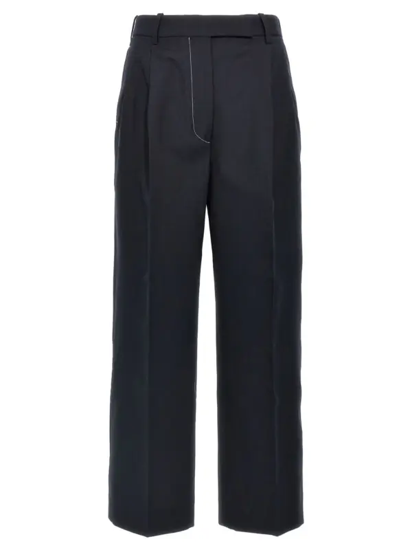 Wool pants THOM BROWNE Blue