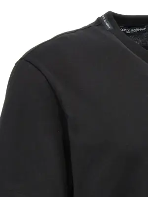 Logo embroidery t-shirt 100% cotton DOLCE & GABBANA Black