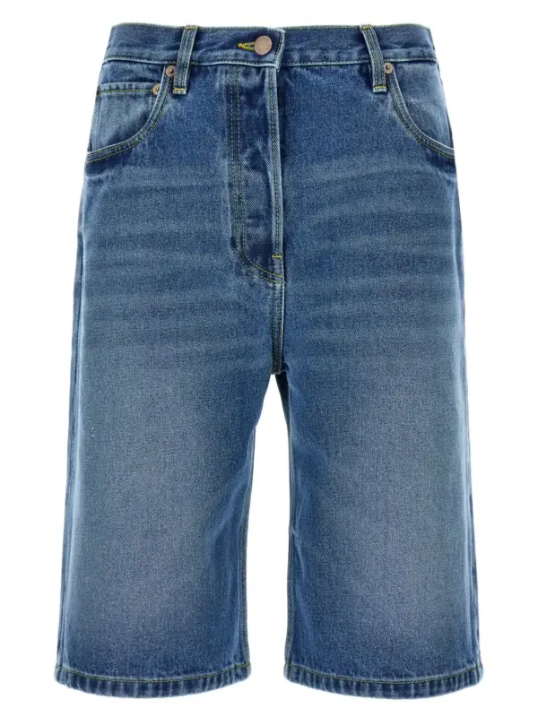 High waist bermuda shorts PRADA Blue