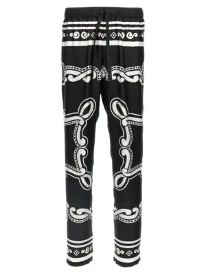 Silk pants DOLCE & GABBANA White/Black
