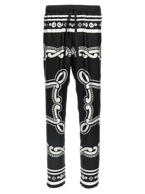 Silk pants DOLCE & GABBANA White/Black