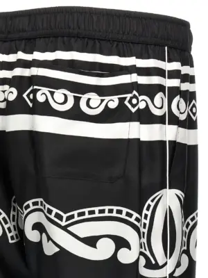 Silk pants 100% silk DOLCE & GABBANA White/Black