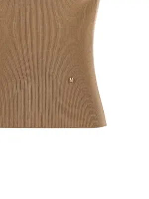 Knit top 70% virgin wool 30% silk MOSCHINO Beige