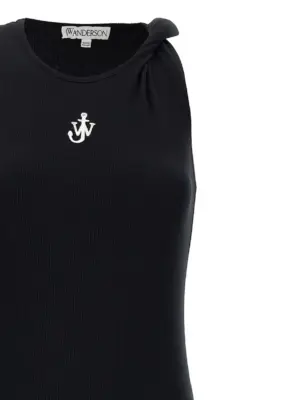 Logo ribbed dress Woman J.W.ANDERSON Black
