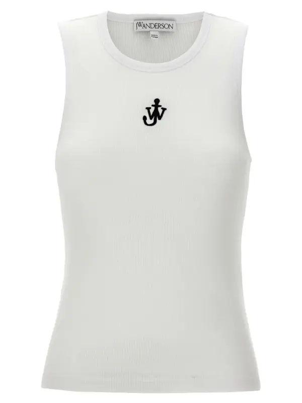 'Anchor embroidery' top J.W.ANDERSON White