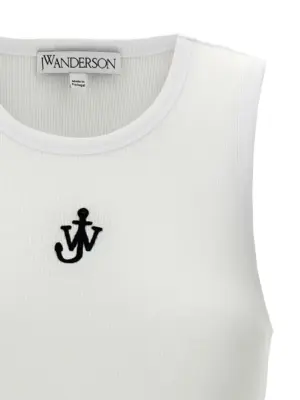 'Anchor embroidery' top Woman J.W.ANDERSON White