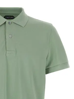 Piqué polo shirt Man TOM FORD Green