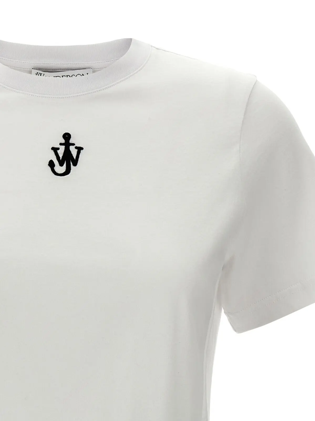 Футболка J. W. Anderson Anchor embroidery pannelled cropped Біла 3 'Anchor embroidery pannelled cropped' T-shirt Woman J.W.ANDERSON White