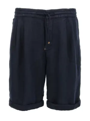 Linen bermuda shorts BRUNELLO CUCINELLI Blue