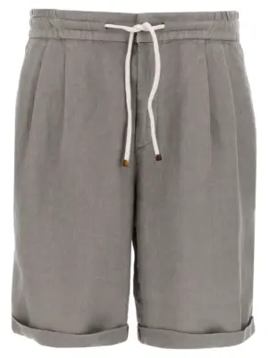 Linen bermuda shorts BRUNELLO CUCINELLI Gray