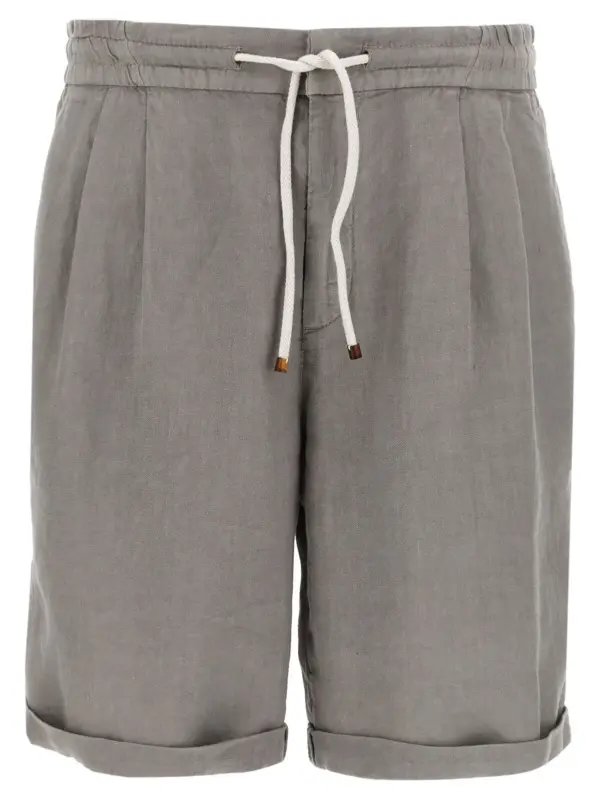 Linen bermuda shorts BRUNELLO CUCINELLI Gray