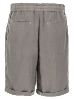 Linen bermuda shorts M243DU0020C6018 BRUNELLO CUCINELLI Gray