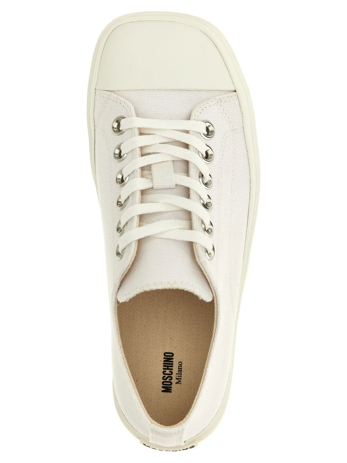 Кросівки Moschino Canvas Білі 4 Canvas sneakers 100% cotton MOSCHINO White