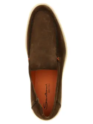 Suede loafers 100% calfskin leather (Bos Taurus) SANTONI Brown