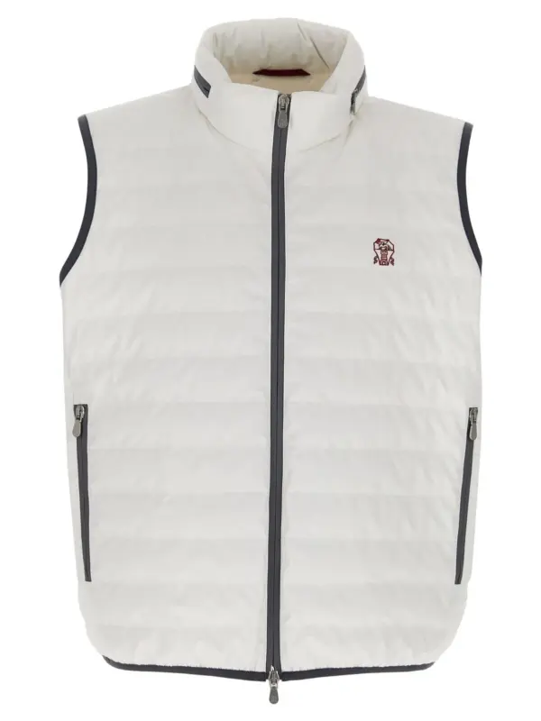 Logo vest BRUNELLO CUCINELLI White