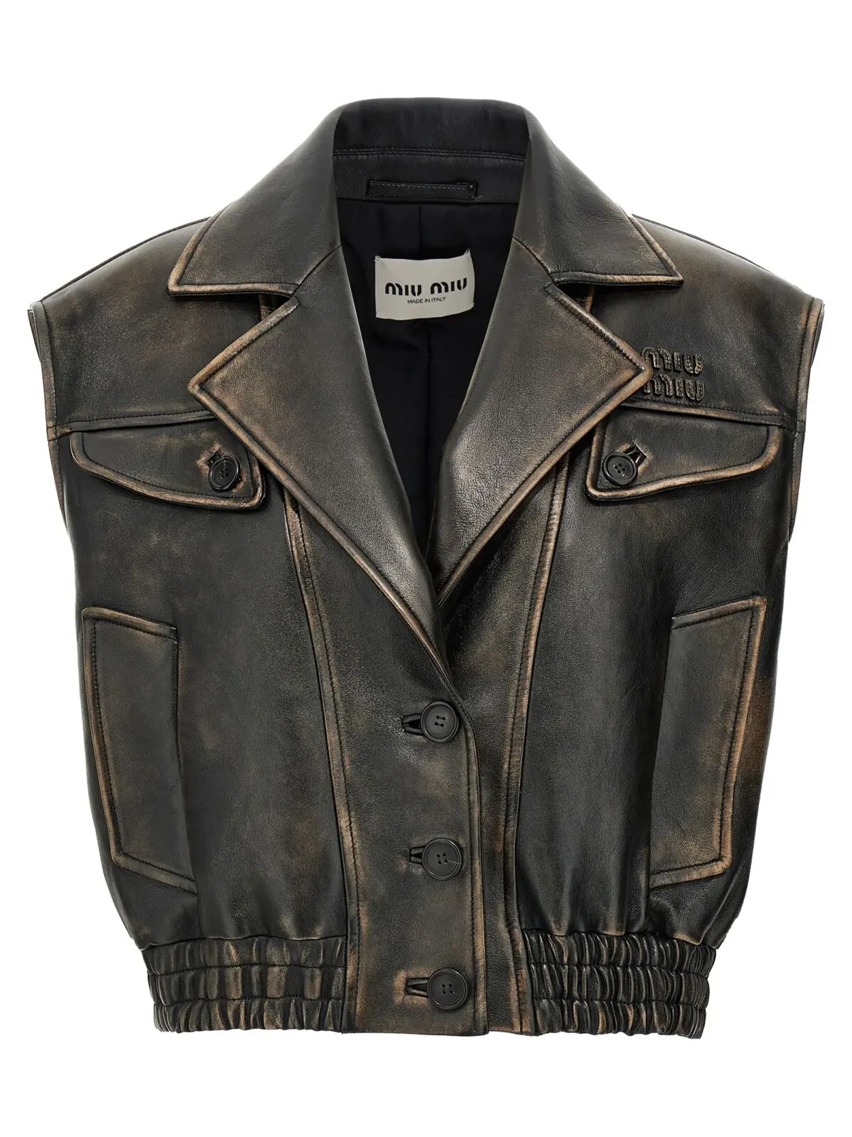 Жилет Miu Miu Logo nappa Коричневий 1 Logo nappa vest MIU MIU Brown