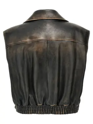 Logo nappa vest MPT292SOOO1134F0844 MIU MIU Brown