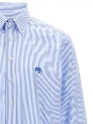 'Pegaso' striped shirt Man ETRO Light Blue