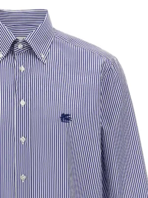 'Pegaso' striped shirt Man ETRO Blue