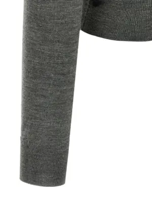 Wool cardigan 100% virgin wool PRADA Gray