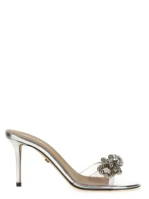 'Stud bow' sandals MACH & MACH Silver