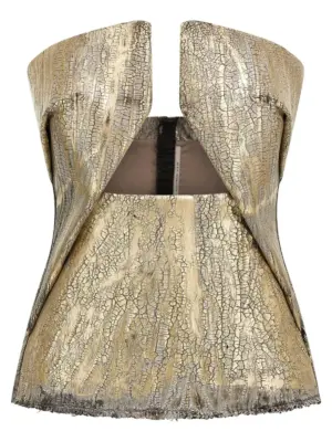 'Woven Prong' top RICK OWENS Gold