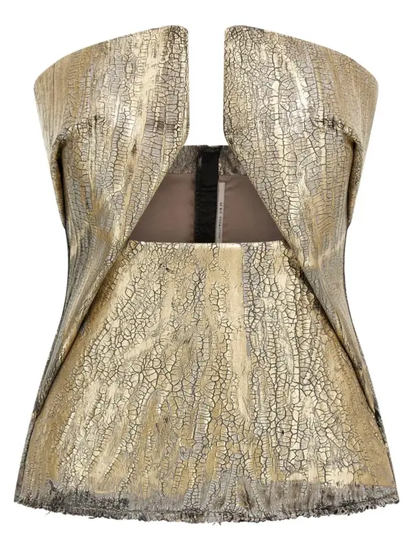 'Woven Prong' top RICK OWENS Gold