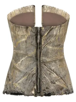 'Woven Prong' top RP01E7130SGMC02 RICK OWENS Gold