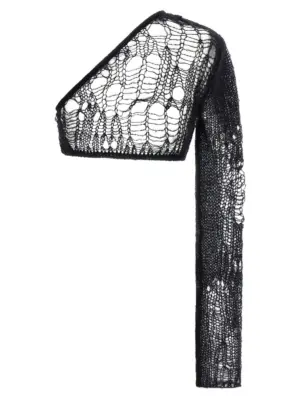 'Spider Ziggy' top RP01E7610KNETMH09 RICK OWENS Black