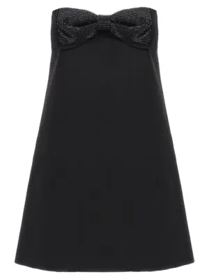 'Black Crepe Bandeau Mini' dress SELF PORTRAIT Black