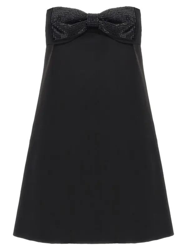 'Black Crepe Bandeau Mini' dress SELF PORTRAIT Black