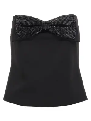 'Black Crepe Bandeau' top SELF PORTRAIT Black