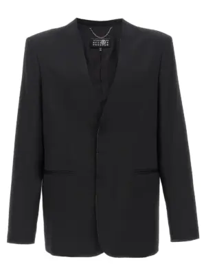 Single-breasted blazer MM6 MAISON MARGIELA Black