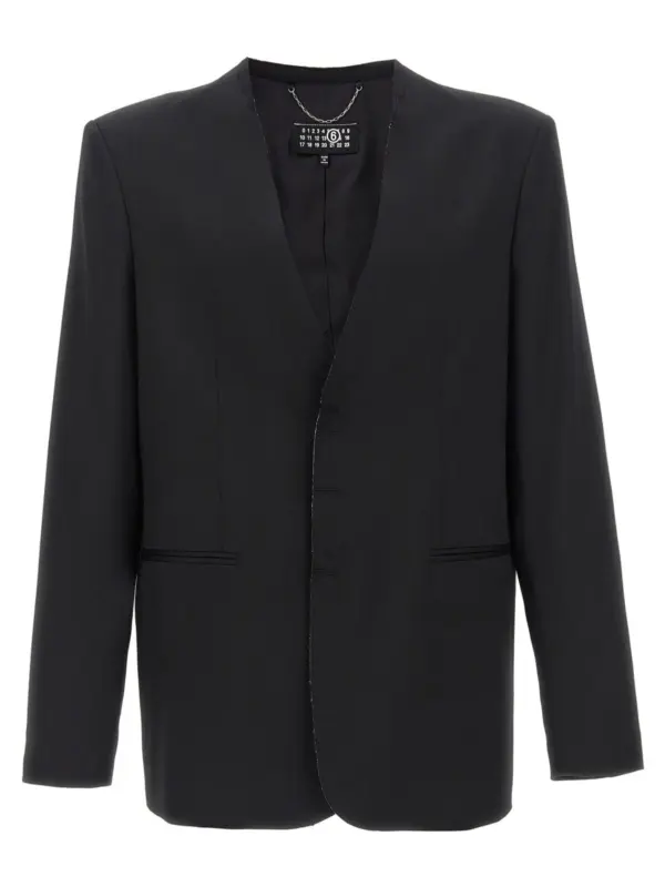 Single-breasted blazer MM6 MAISON MARGIELA Black