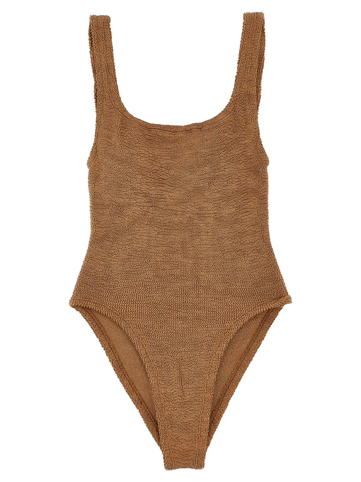 Купальник Hunza G Square Neck Коричневий 1 'Square Neck' one-piece swimsuit HUNZA G Brown