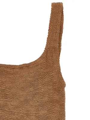 'Square Neck' one-piece swimsuit Woman HUNZA G Brown