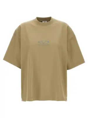 'Oval Logo' T-shirt VETEMENTS Beige