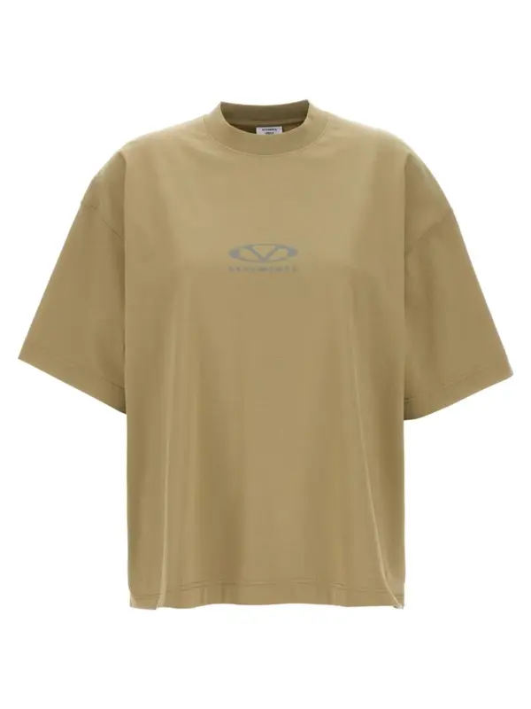 'Oval Logo' T-shirt VETEMENTS Beige