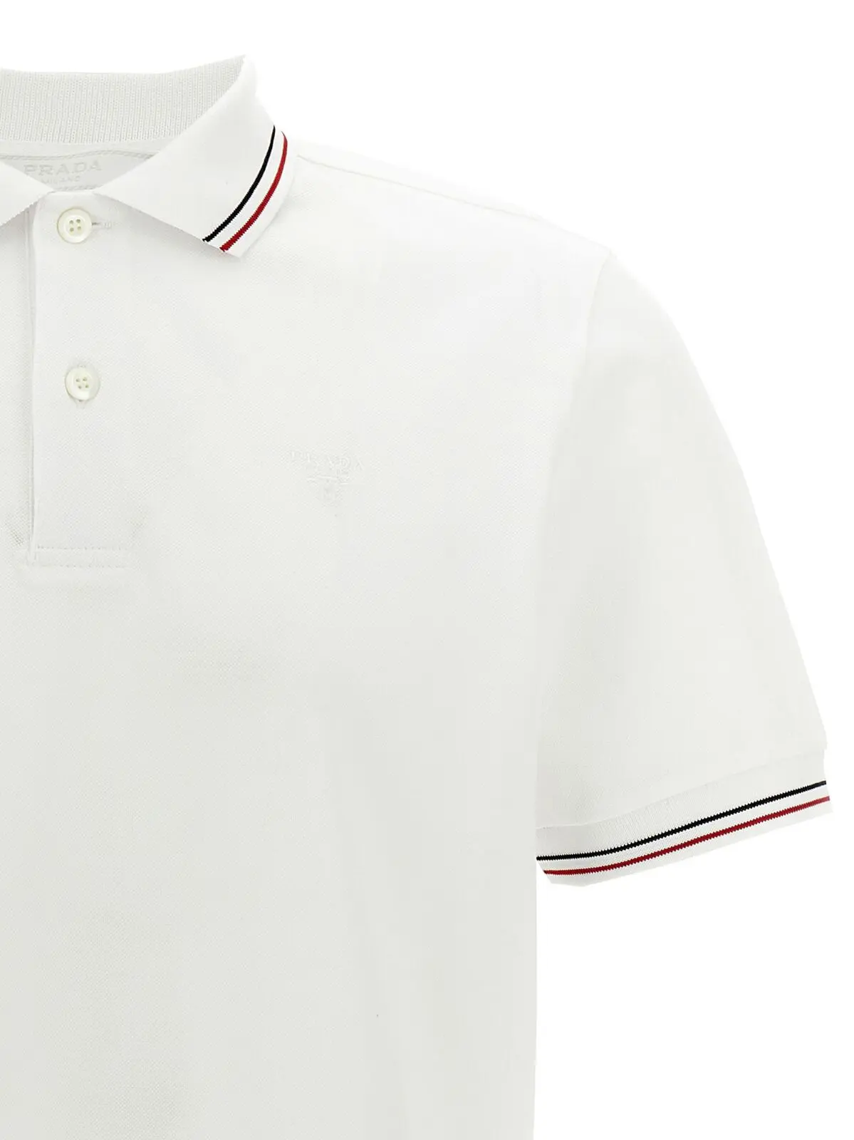 Поло Prada Piqué Біла 3 Piqué polo shirt Man PRADA White