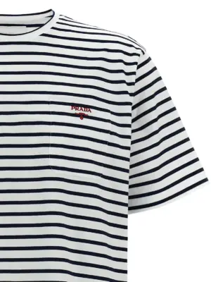 Logo embroidery t-shirt Man PRADA Multicolor