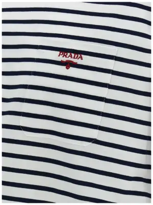 Logo embroidery t-shirt 100% cotton PRADA Multicolor