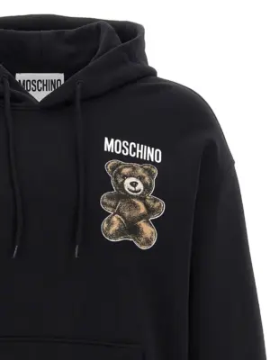 'Teddy' print hoodie Man MOSCHINO Black