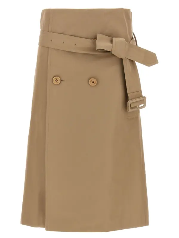 'Deconstructed Trenchcoat' skirt VETEMENTS Beige