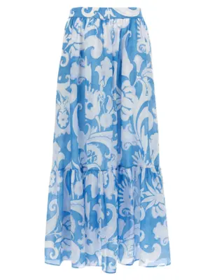 Floral skirt ETRO Light Blue