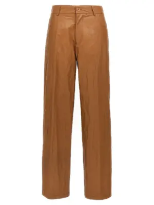 Leather-effect pants NUDE Brown