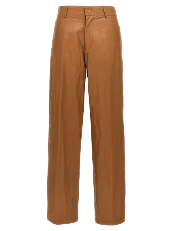 Leather-effect pants NUDE Brown