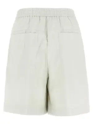 Leather-effect bermuda shorts 1103E2520301 NUDE White