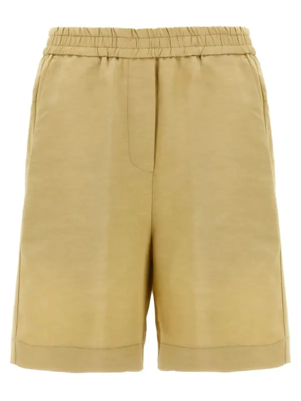Linen bermuda shorts NUDE Beige