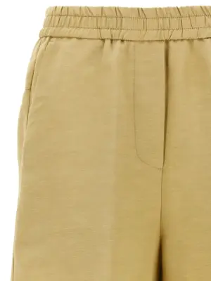 Linen bermuda shorts Woman NUDE Beige