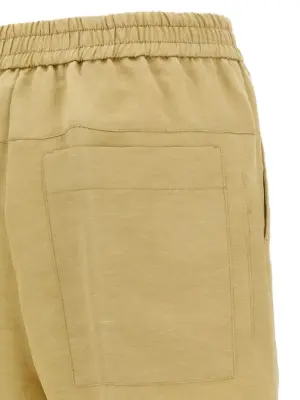 Linen bermuda shorts 68% viscose 32% linen NUDE Beige